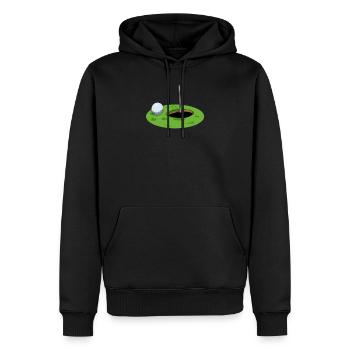 Golf golfeur balle de golf cadeau de balayage - Sweat à capuche Premium bio Homme - noir - Devant - Nico (187cm)