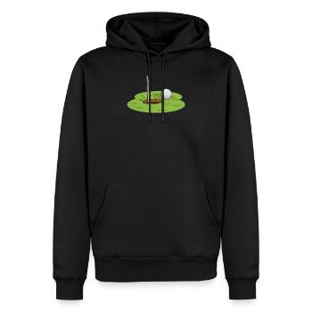 Golf golfeur balle de golf cadeau de balayage - Sweat à capuche Premium bio Homme - noir - Devant - Nico (187cm)