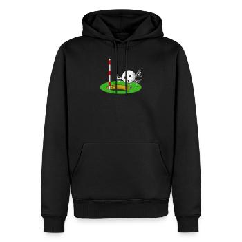 Golf golfeur balle de golf cadeau de balayage - Sweat à capuche Premium bio Homme - noir - Devant - Nico (187cm)