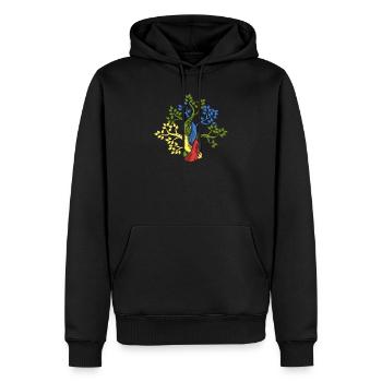 Tree forest oak beech nature lover gift - Men’s Premium Organic Hoodie - black - Front - Nico (187cm)