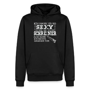 Schreiner Tischler - Männer Premium Bio Hoodie - Schwarz - Vorne - Nico (187cm)