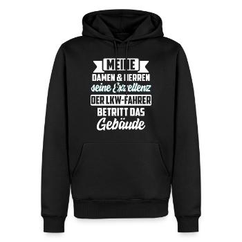 Lkw-Fahrer - Männer Premium Bio Hoodie - Schwarz - Vorne - Nico (187cm)