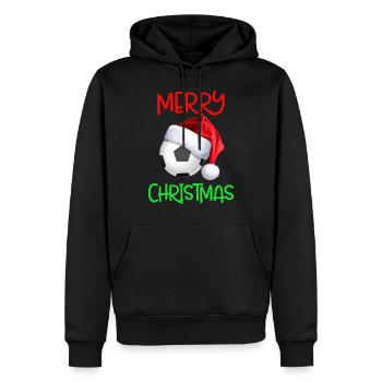Christmas Christmas Shirt Christmas Christmas - Felpa con cappuccio ecologica premium da uomo - nero - Fronte - Nico (187cm)