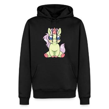 Licorne - T-Shirt Licorne - Cadeau Licorne - Sweat à capuche Premium bio Homme - noir - Devant - Nico (187cm)