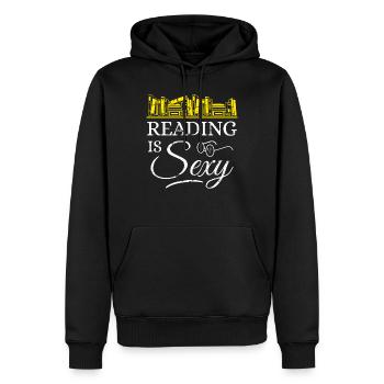 Lesen ist Sexy lesen Buch Bücherwurm Literatur Geschenk - Männer Premium Bio Hoodie - Schwarz - Vorne - Nico (187cm)