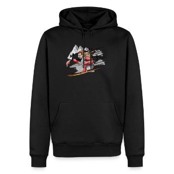 Ski fahren Schnee in den Bergen Geschenk Vintage - Männer Premium Bio Hoodie - Schwarz - Vorne - Nico (187cm)