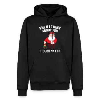 Weihnachtsmann I Touch My Elf Funny Weihnachtsgeschenk - Männer Premium Bio Hoodie - Schwarz - Vorne - Nico (187cm)