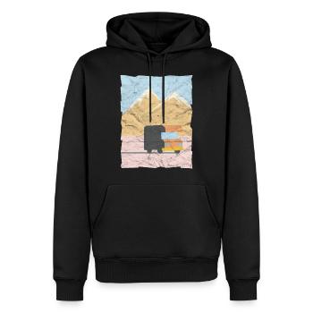 RV Wohnwagen vor Bergen Freiheit Geschenk - Männer Premium Bio Hoodie - Schwarz - Vorne - Nico (187cm)