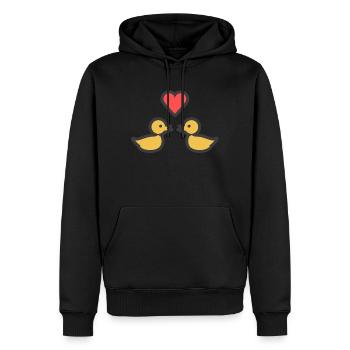 Kuss-Enten-super netter Valentinsgruß-Tagesliebes-Geschenk-Ideen-Entwurf - Männer Premium Bio Hoodie - Schwarz - Vorne - Nico (187cm)