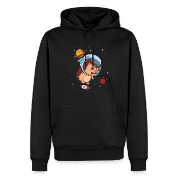 Hérisson astronaute espace galaxie cadeau de voyage spatial - Sweat à capuche Premium bio Homme - noir - Devant - Nico (187cm)