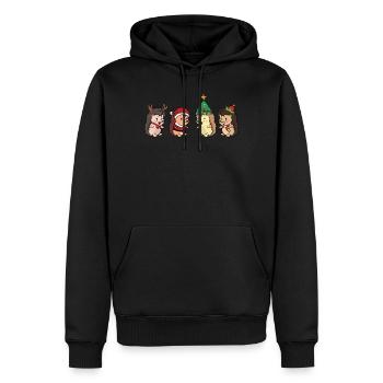 Igel Weinhachten Weihnachtsmann Köstum Geschenk - Männer Premium Bio Hoodie - Schwarz - Vorne - Nico (187cm)