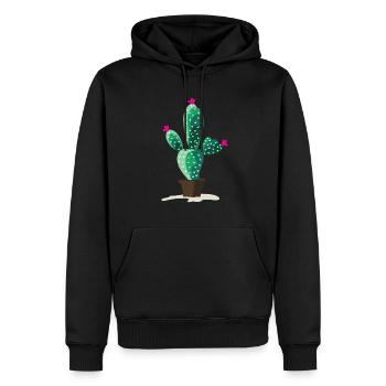 Cute Cactus Design - Funny Cactus Shirt - Men’s Premium Organic Hoodie - black - Front - Nico (187cm)