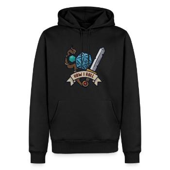 Rollenspiel Würfel - Männer Premium Bio Hoodie - Schwarz - Vorne - Nico (187cm)