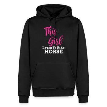 Love Horses I Horses Filles Fille Fille Poney - Sweat à capuche Premium bio Homme - noir - Devant - Nico (187cm)