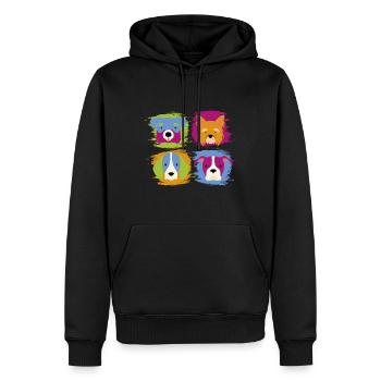 Hund und Hunde Tier - Männer Premium Bio Hoodie - Schwarz - Vorne - Nico (187cm)