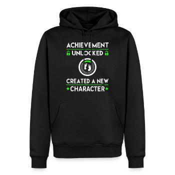 Créé un nouveau personnage - Sweat à capuche Premium bio Homme - noir - Devant - Nico (187cm)