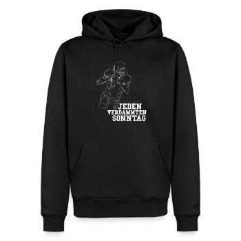 Football Every Damn Sunday - Men’s Premium Organic Hoodie - black - Front - Nico (187cm)