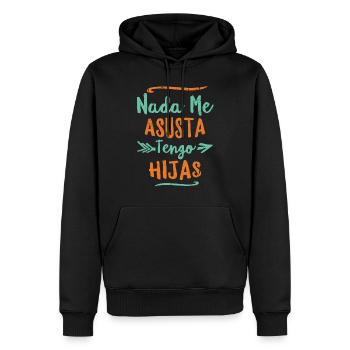 Rien ne me fait peur, j'ai la fête des pères filles - Sweat à capuche Premium bio Homme - noir - Devant - Nico (187cm)