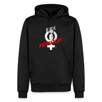Fick das Patriarchat Geschenk - Männer Premium Bio Hoodie - Schwarz - Vorne - Nico (187cm)