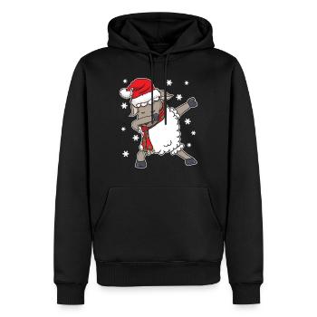 Schaf Weihnachten Lustig Dabbing Geschenk - Männer Premium Bio Hoodie - Schwarz - Vorne - Nico (187cm)