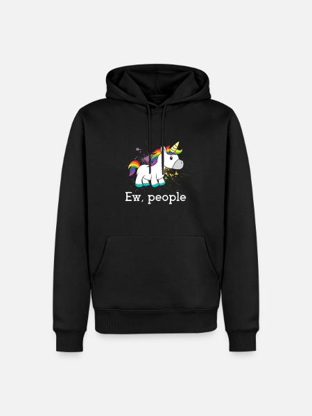 Ew Menschen Einhorn - Männer Premium Bio Hoodie - Schwarz