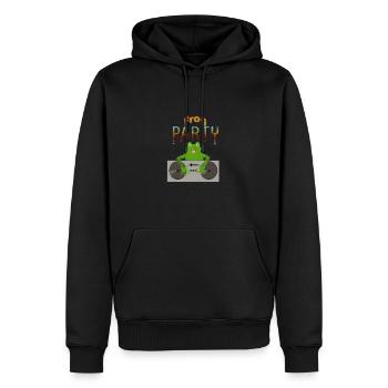 Frosch - Männer Premium Bio Hoodie - Schwarz - Vorne - Nico (187cm)