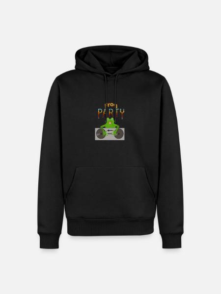 Frosch - Männer Premium Bio Hoodie - Schwarz