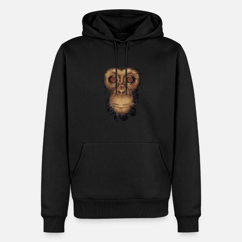affe - Männer Premium Bio Hoodie - Schwarz