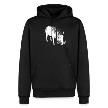 Cadeau animal sanglier - Sweat à capuche Premium bio Homme - noir - Devant - Nico (187cm)
