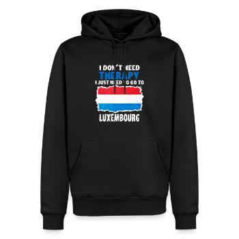 Luxembourg - Sweat à capuche Premium bio Homme - noir - Devant - Nico (187cm)