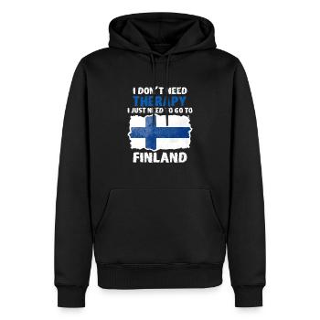 Finland - Männer Premium Bio Hoodie - Schwarz - Vorne - Nico (187cm)