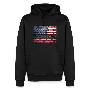 USA - Männer Premium Bio Hoodie - Schwarz - Vorne - Nico (187cm)