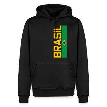 Retro Brasilien Trikot - Männer Premium Bio Hoodie - Schwarz - Vorne - Nico (187cm)