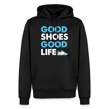 Baskets chaussures sport cadeau - Sweat à capuche Premium bio Homme - noir - Devant - Nico (187cm)