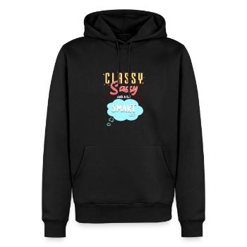 CLASSY, SASSY and a bit SMARTassy - Männer Premium Bio Hoodie - Schwarz - Vorne - Nico (187cm)