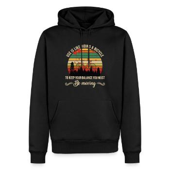 Fahrradfahren Fahrrad - Männer Premium Bio Hoodie - Schwarz - Vorne - Nico (187cm)