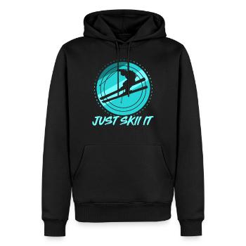 Just Ski it it sports d'hiver ski vacances de neige - Sweat à capuche Premium bio Homme - noir - Devant - Nico (187cm)