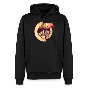 Ours nature sauvage - Sweat à capuche Premium bio Homme - noir - Devant - Nico (187cm)