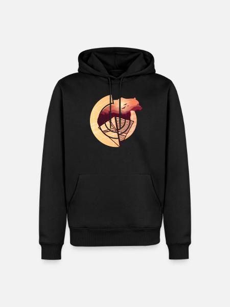 Bear wilderness nature - Men’s Premium Organic Hoodie - black