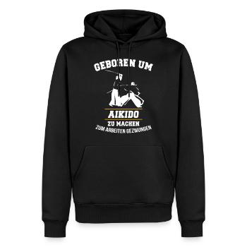 Aikido Karate Lustig Geschenk - Männer Premium Bio Hoodie - Schwarz - Vorne - Nico (187cm)