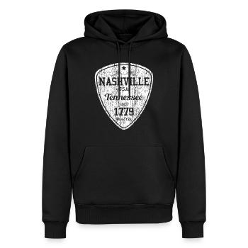 Nashville Tennessee - Musique country - Sweat à capuche Premium bio Homme - noir - Devant - Nico (187cm)