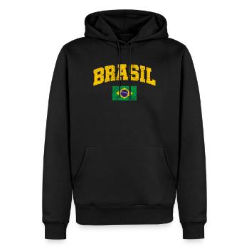 Brasilien - Männer Premium Bio Hoodie - Schwarz - Vorne - Nico (187cm)