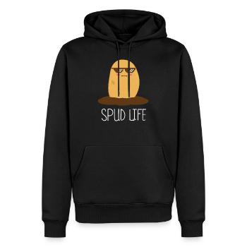 Spud Life - Design for Potato Fans - Men’s Premium Organic Hoodie - black - Front - Nico (187cm)