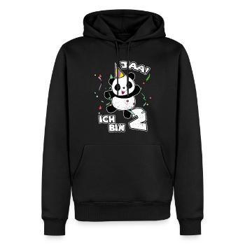 2ème cadeau d'anniversaire Panda Sweet Panda Party - Sweat à capuche Premium bio Homme - noir - Devant - Nico (187cm)