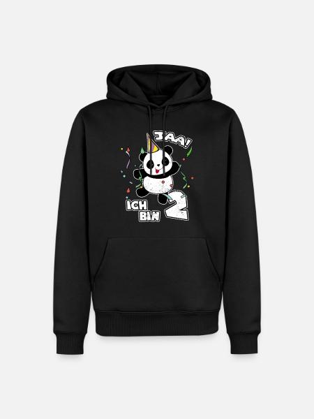 2. Geburtstag Panda Geschenk Süßer Pandabär Party - Männer Premium Bio Hoodie - Schwarz