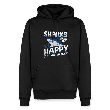 requin - Sweat à capuche Premium bio Homme - noir - Devant - Nico (187cm)