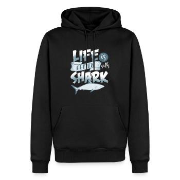 requin - Sweat à capuche Premium bio Homme - noir - Devant - Nico (187cm)
