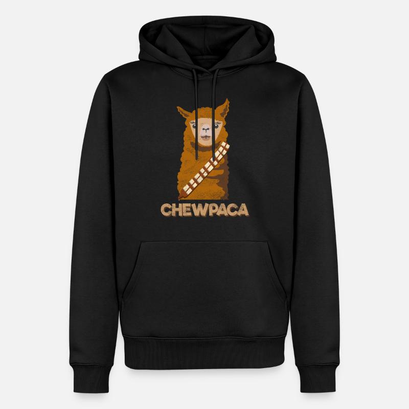 Alpaga Lama Chewpaca Comique Pérou - Sweat à capuche Premium bio Homme - noir