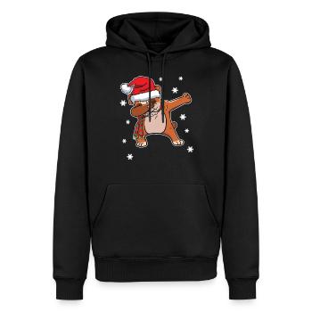 Bulldogge Hund Lustig Dabbing Weihnachten Geschenk - Männer Premium Bio Hoodie - Schwarz - Vorne - Nico (187cm)