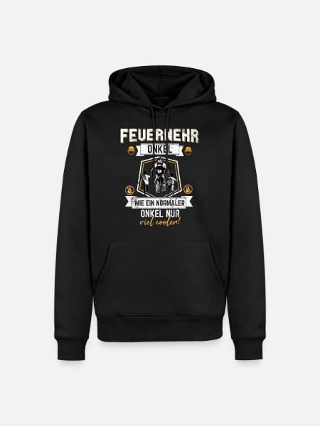 onkel feuerwehr geschenk - Männer Premium Bio Hoodie - Schwarz